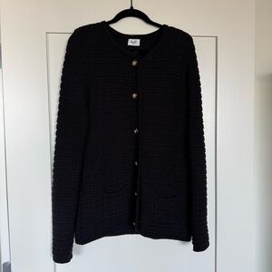 Chic Black Button-Up Cardigan